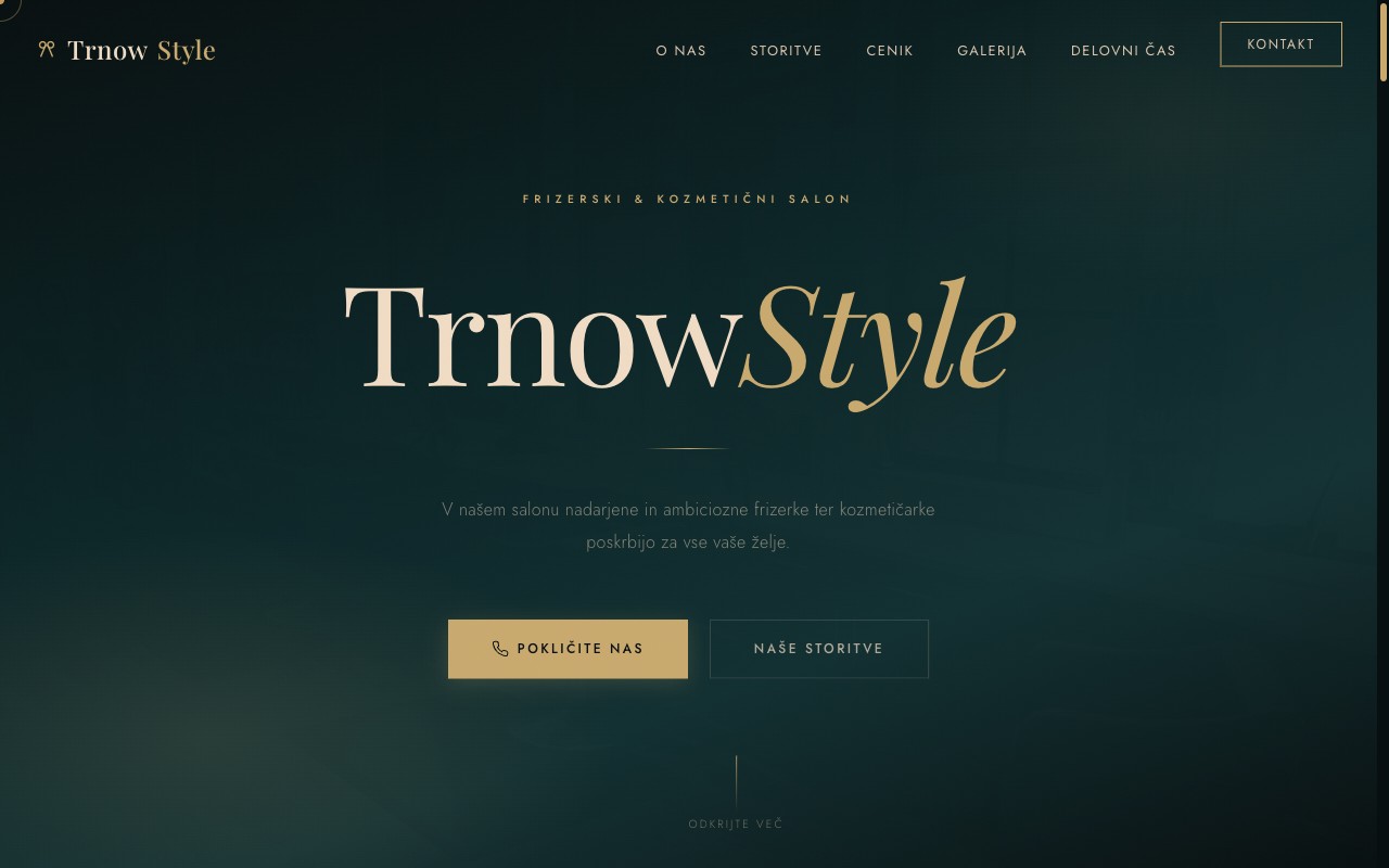 TrnowStyle — spletna stran za frizerski salon